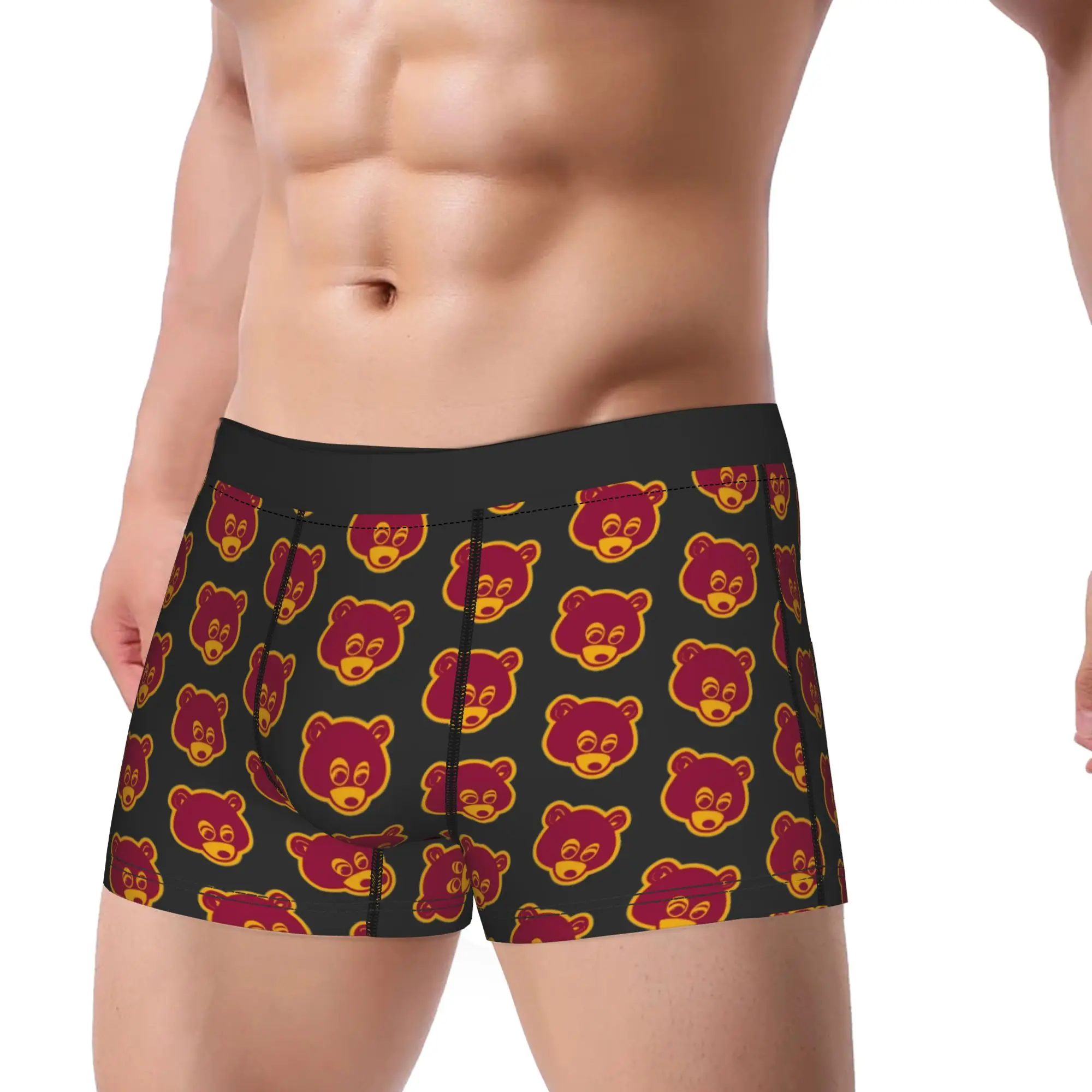 Kanye West---pablo bear Underwear  Breathable Panties Printing Shorts Briefs For Men Pouch Large Size Boxershorts