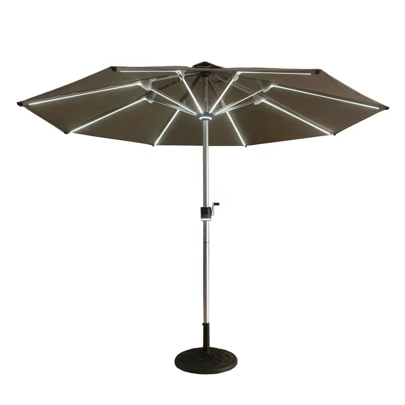 

Traditional Foldable RPET Fabric Solar Led Waterproof Outdoor Umbrella