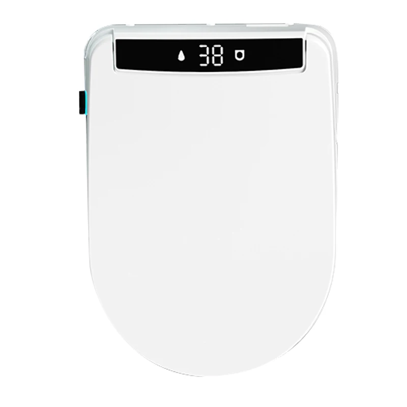 Elongated Smart Bidet Toilet Seat, Heated Antibacterial Seat with Rear and Feminine Washing, Smart Toilet Lid Cover for Bathroom
