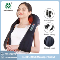 U Shape Electric Shiatsu Back Neck Shoulder Body Massager 4D Kneading Massage EU/Flat Plug Car Home Dual Use 16 Balls Relaxation