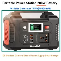 DC Outdoor Camera Drone Power Supply Solar Charge E200 Portable Power Station 200W Battery AC Solar Generator 151Wh(40800mAh)