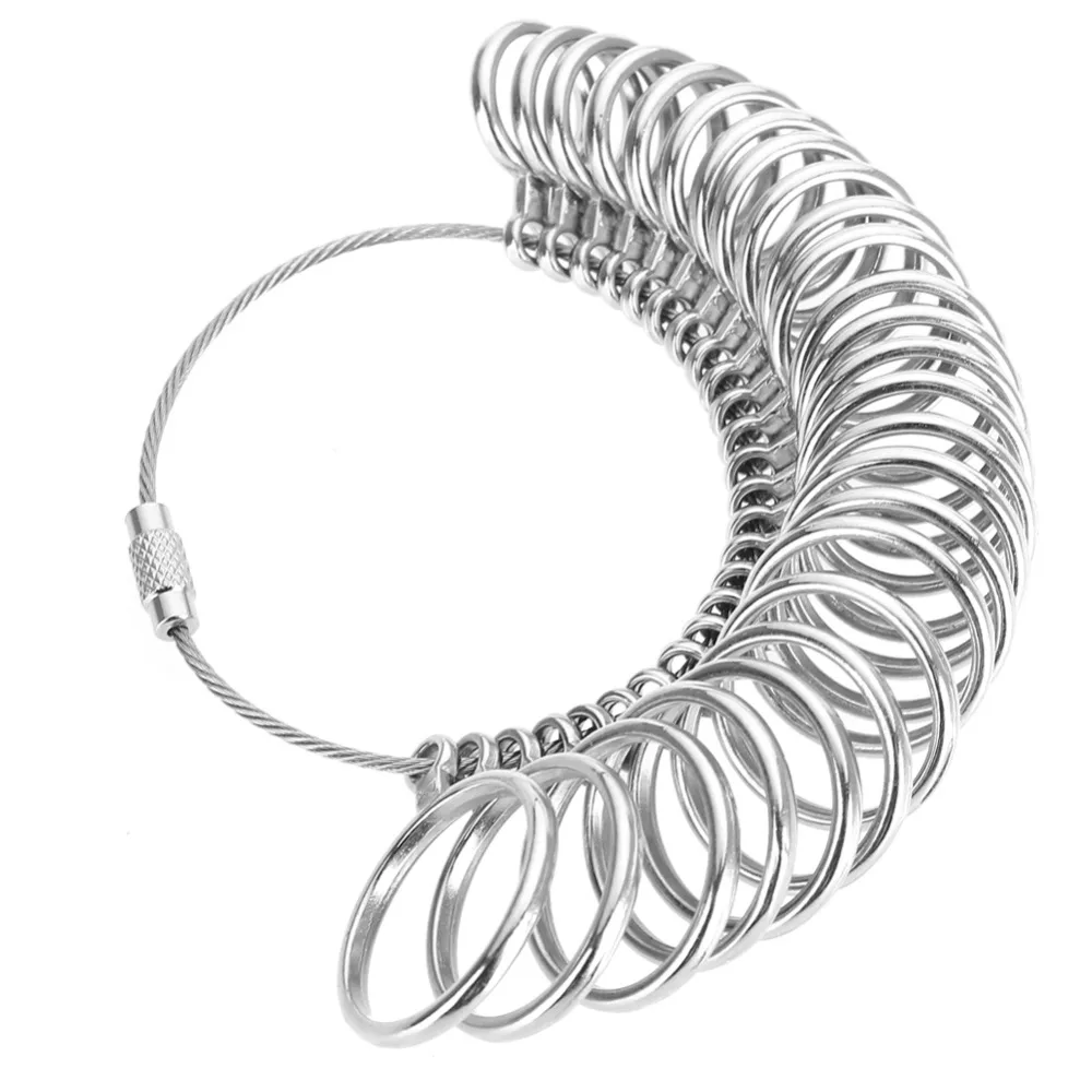 Professional Metal Material Ring Finger Sizer 27 Pcs Ring Measuring Tool Ring Sizing Gauge Finger Sizing
