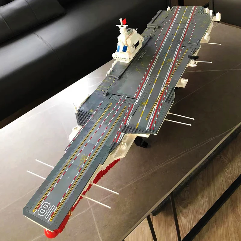 

Military FUJIAN Aircraft Carrier Model Building Blocks Battleship Brick WW2 Army Naval Soilder Weapons Kid Toys Xmas Gift MOC