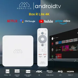 Homatics R Lite 4K TV Box Android 12 con Netflix 4K Google Certificado Amlogic S905Y4 2G32G Dolby Atmos Av1 H.265 2T2R Wifi ATV 10 mejores ventas amlogic S905Y4 - №4