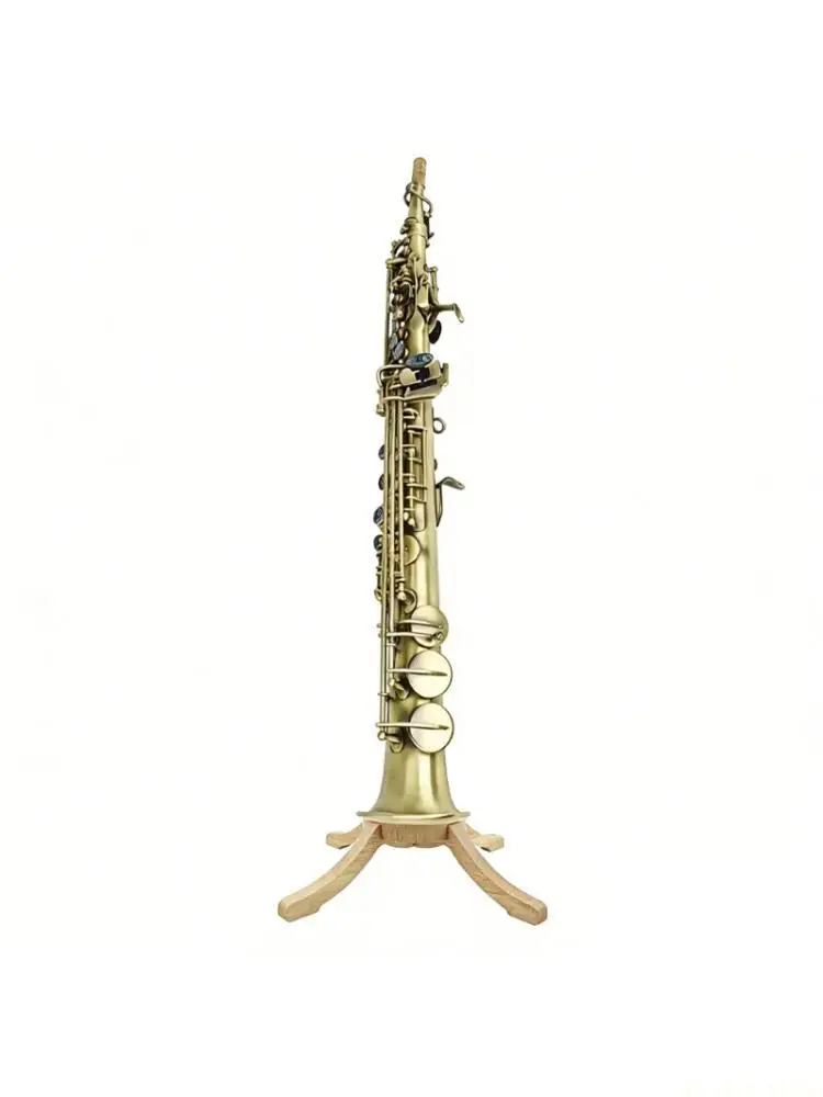 

M5TC Handcrafted Wooden Soprano Saxophone Holder Rack NonSlip Base For Added Safety