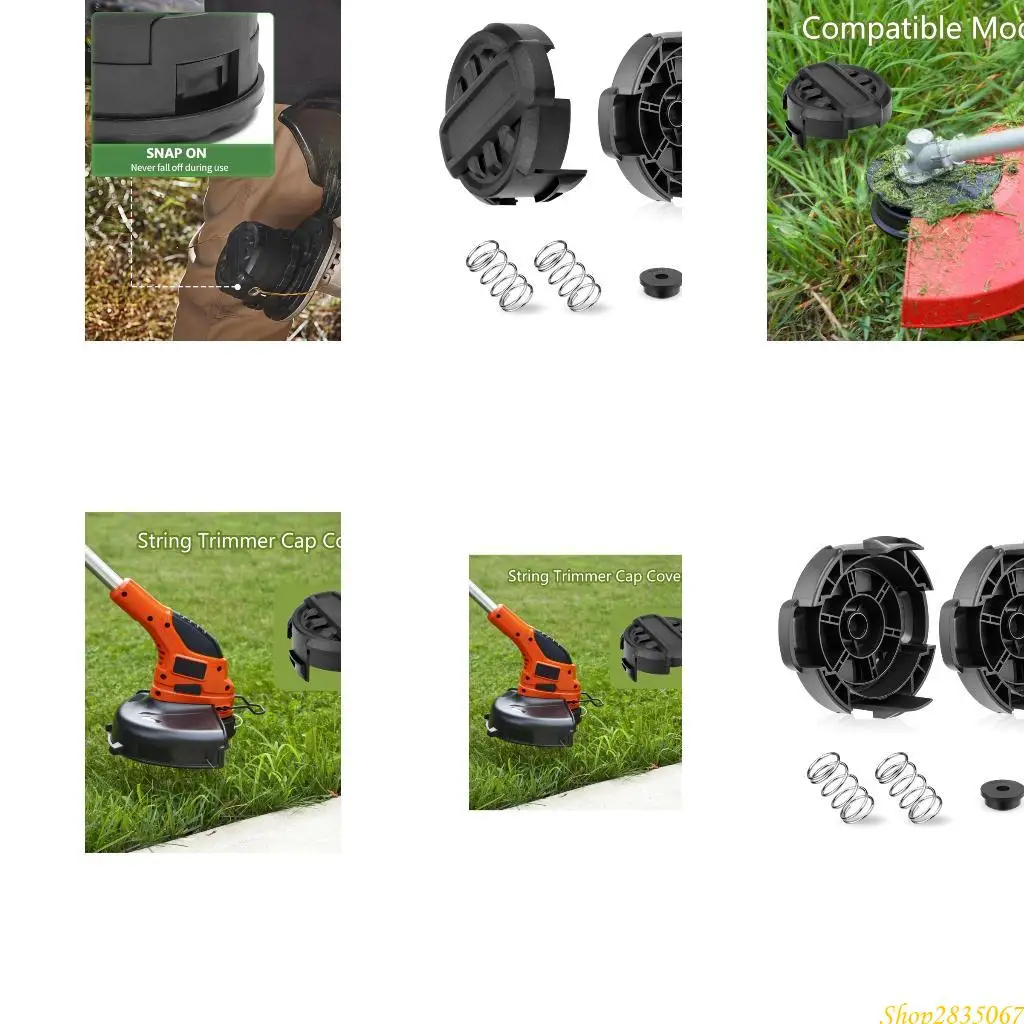 

Set of 2 Trimmer Head Caps Covers with Springs for Quickfeed Parts Designed for DCST922P1 DCST922B DCST972X1 Series 831F