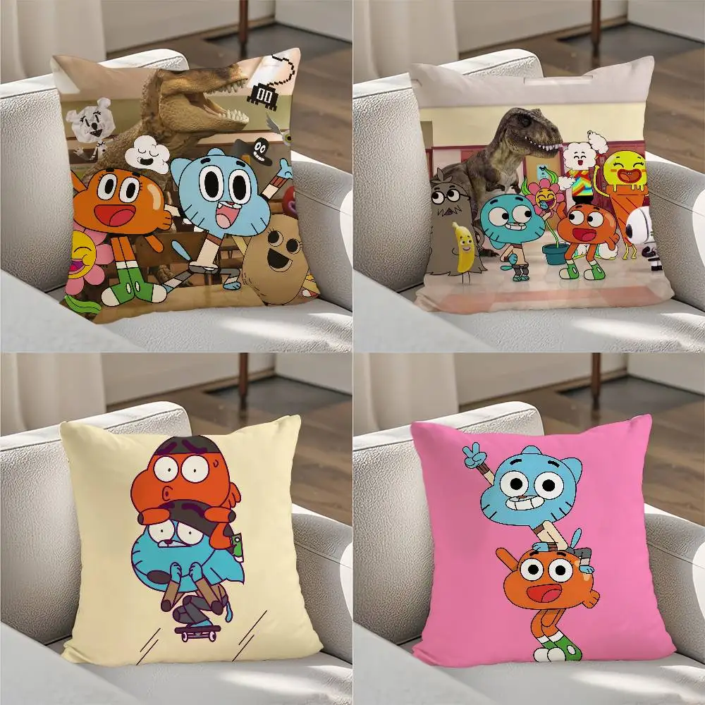 

G-Gumball Amazing World Pillow Case Luxury Double-sided For Car Pillows 45x45 Cushions Cover Home Decoration Sofa Pillow case
