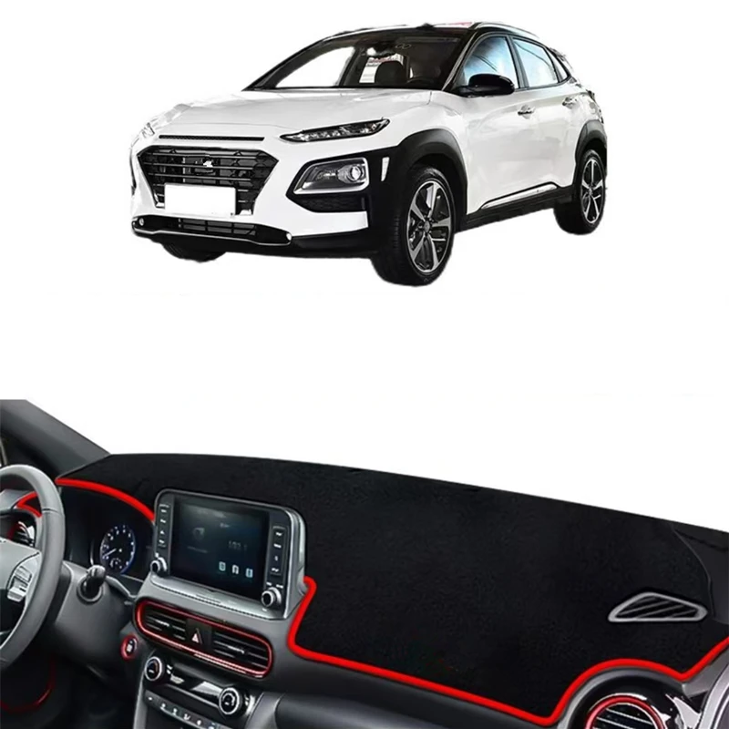 

Для Hyundai Kona Kauai N Line 2017-2020 2021 2022 2023, чехол для приборной панели, коврик для приборной панели, коврик для приборной панели, солнцезащитный козырек, ковер, автомобильные аксессуары