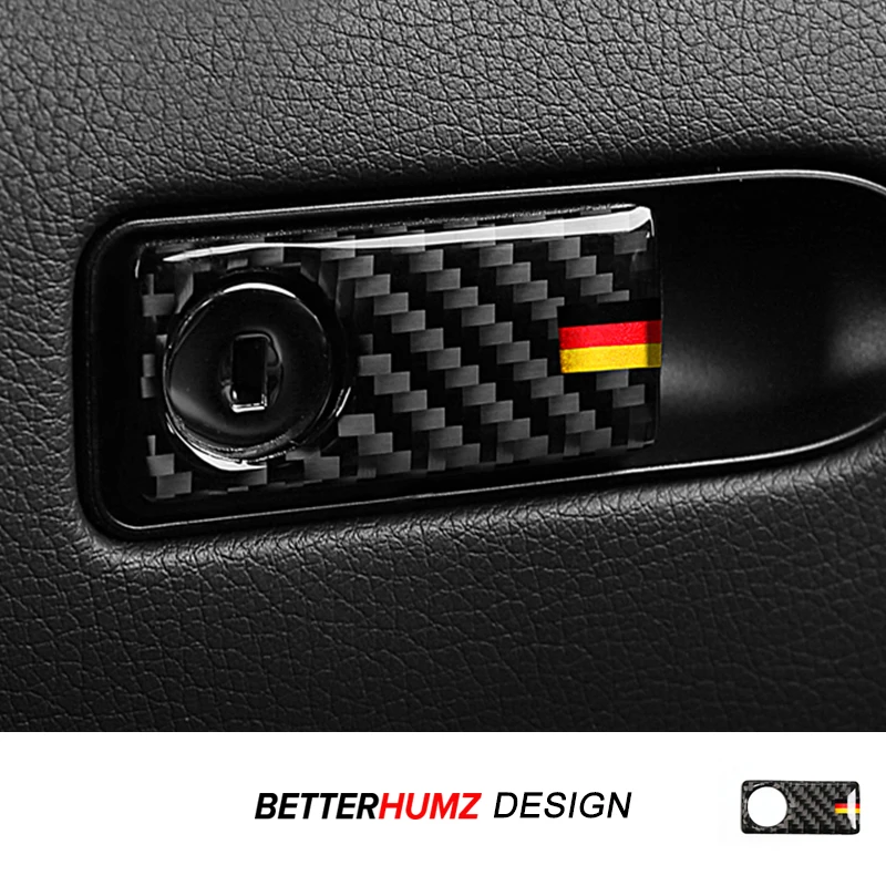 

For Mercedes Benz W205 C180 C200 C300 Carbon Fiber Copilot Glove Box Switch Panel Trim Sticker Car Tuning Interior Accessories