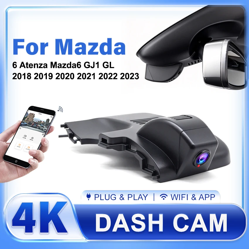 For Mazda 6 Atenza Mazda6 GJ1 GL 2018 2019 2020 2021 2022 2023 Video Recorder 4K UHD Plug and Play Car DVR Dash Cam Camera