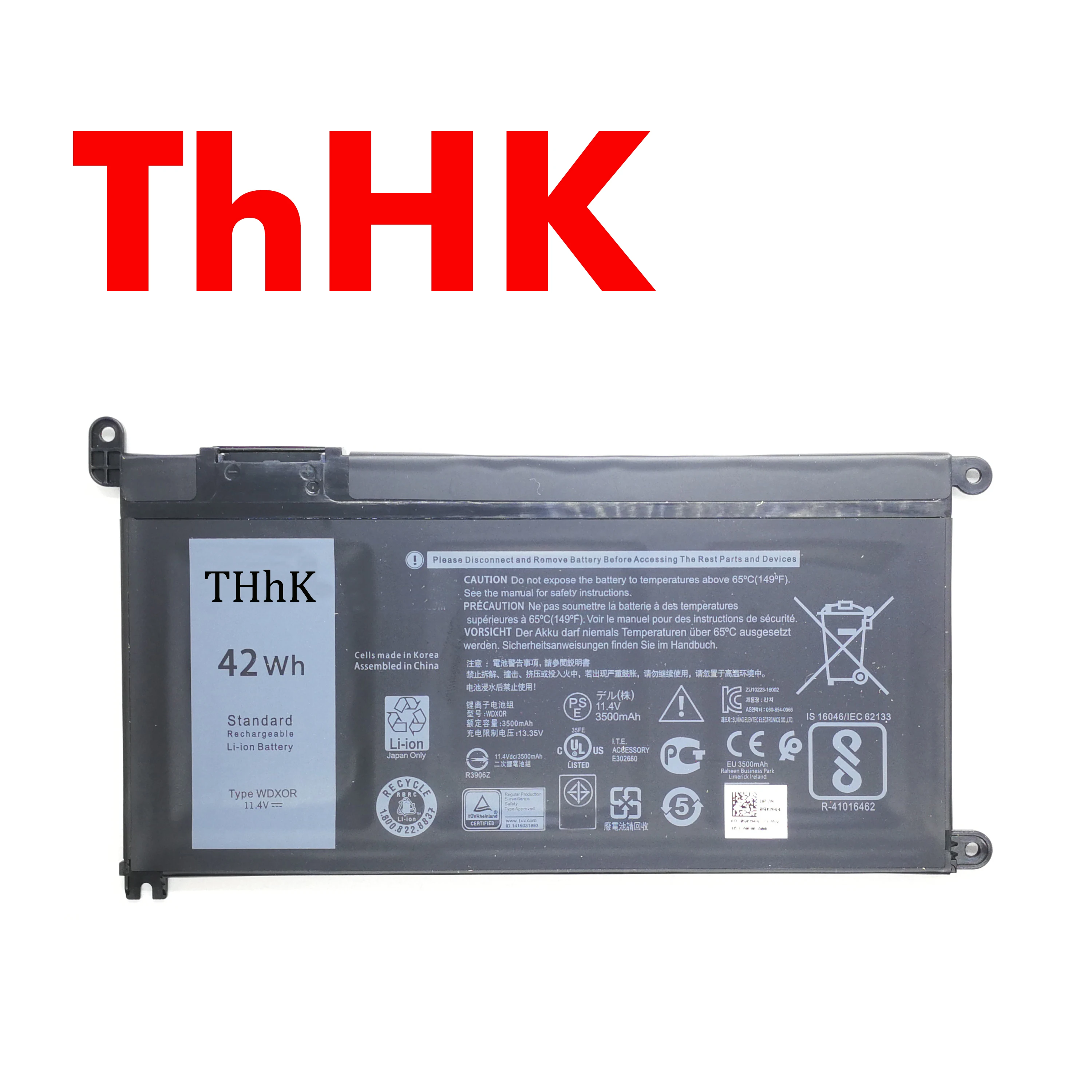 THHK 42WH WDX0R WDXOR Laptop Battery For Dell Inspiron 13 7368 5378 7378 5368 5379 Inspiron 15 5565 5567 5568 5578