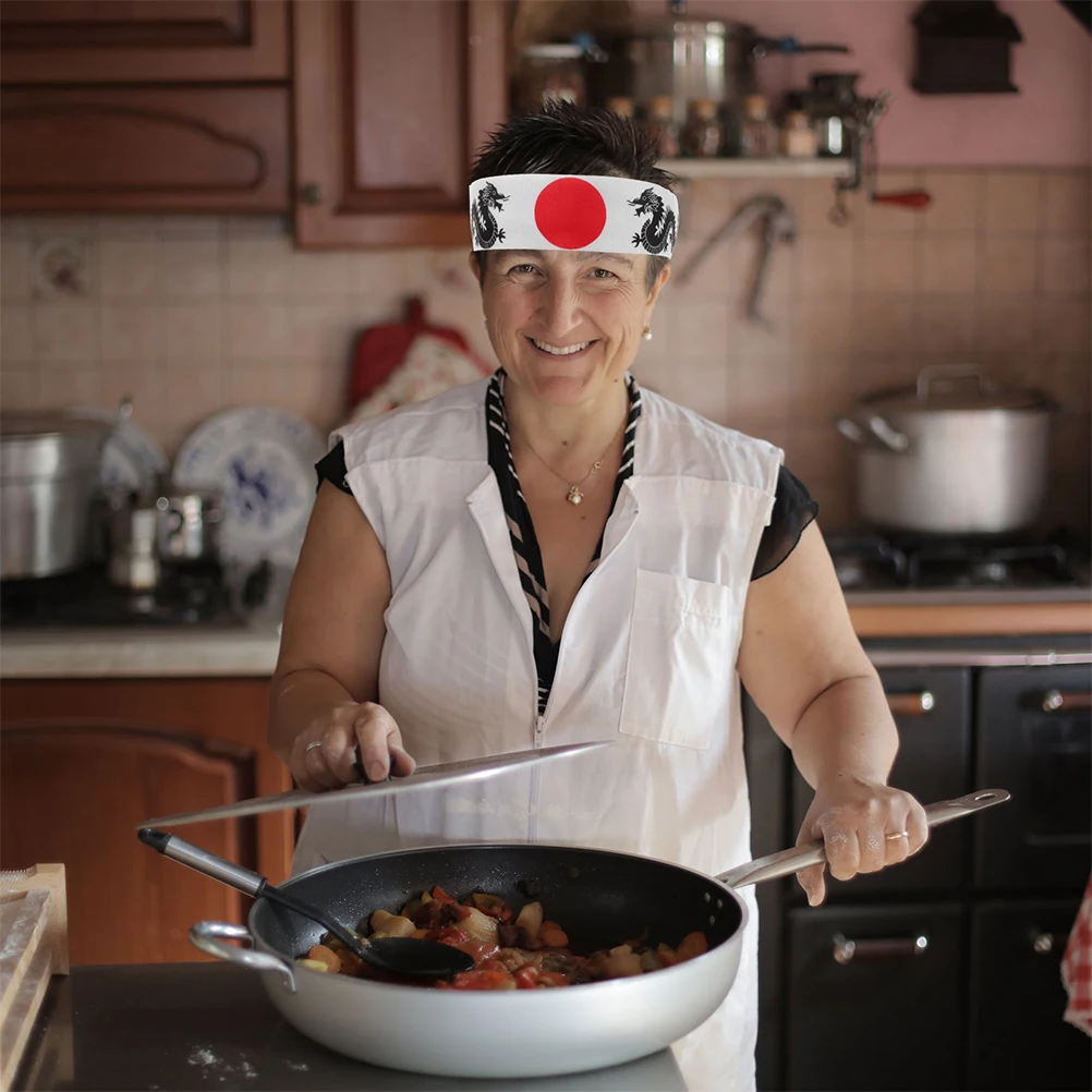 

4 Pcs Ninja Headband Kids Karate Samurai Party Hats Reusable Polyester Adjustable Chef Tool Kitchen Accessory Sushi Hachimaki