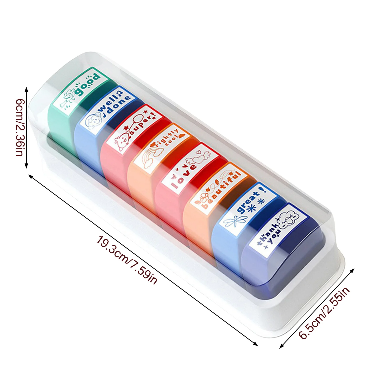 8 قطعة طوابع المعلم الاسباني الثناء آمنة للاستخدام مواد متينة مشاريع فنية طوابع للمدارس الابتدائية ورياض الأطفال