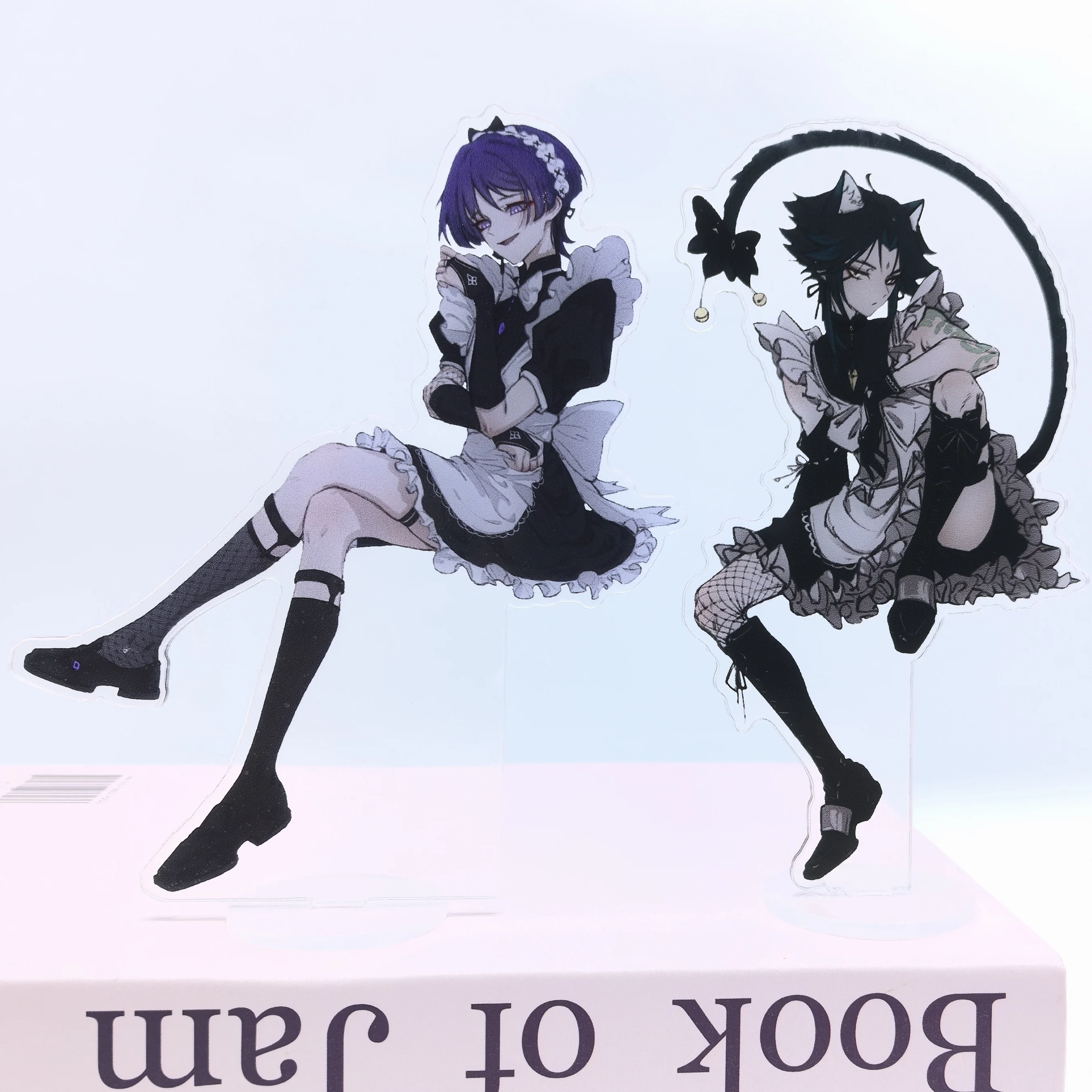 1Pc Anime Game Genshin Impact Xiao Venti Maid Character Card Cosplay Desktop Decoration Acrylic Standing Plate Boy'sGirl's Gifts