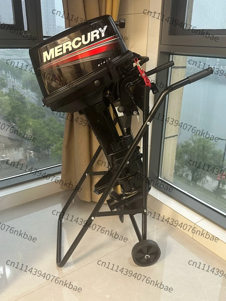Foldable Portable Outboard Motor Trolley, Steel Pipe Construction Boat Engine Stand Carrier Cart, Maximum Load 75kg