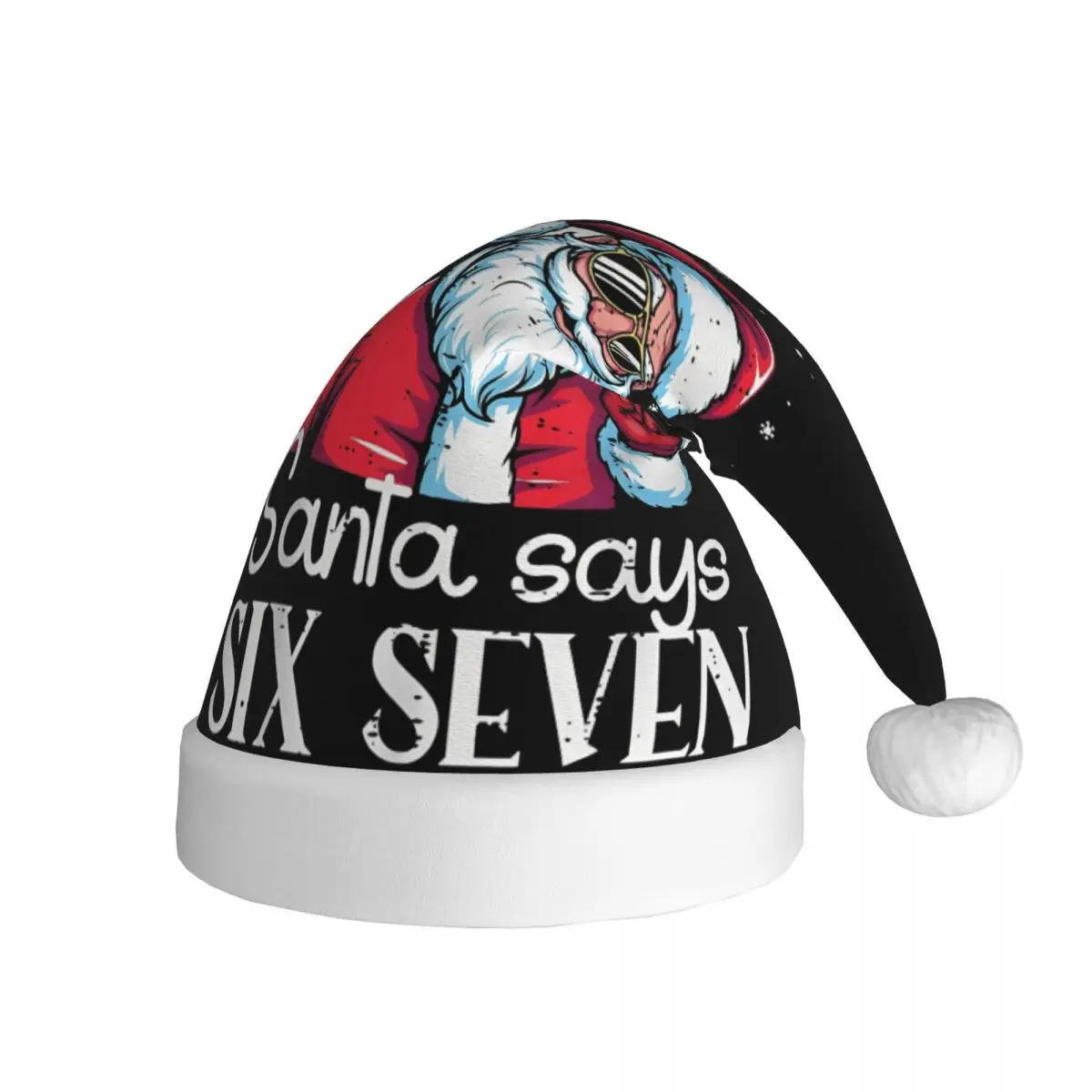 Santa Says 67 Meme 6 7 Christmas Six Seven Christmas Hat for Adult Men Women Santa Hat Cap Christmas Party Decoration Gift