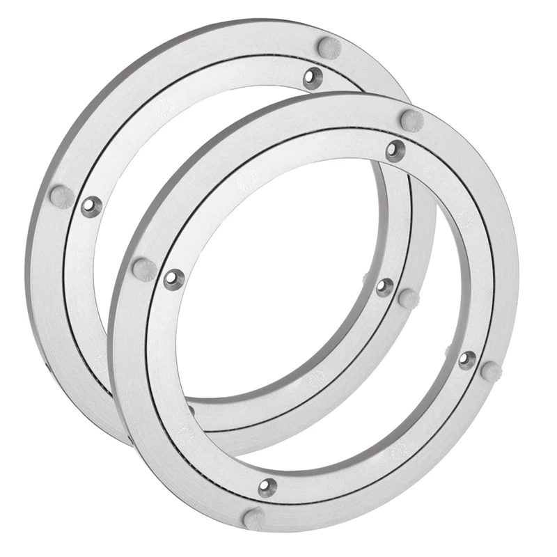 BAAG-2 PCS 8 pulgadas Lazy Susan rodamiento de aluminio Lazy Susan plataforma giratoria rodamiento placa giratoria Hardware, para mesa de comedor