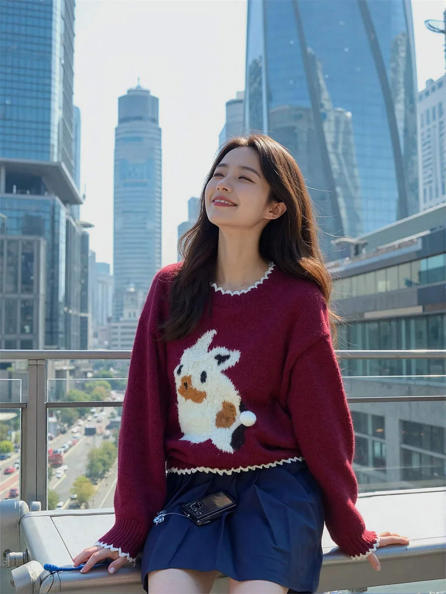 

Непослушные подробные пуловеры для женщин, розовая текстура, повторная отделка, изысканный силуэт, дестина, мастерство, ленивый