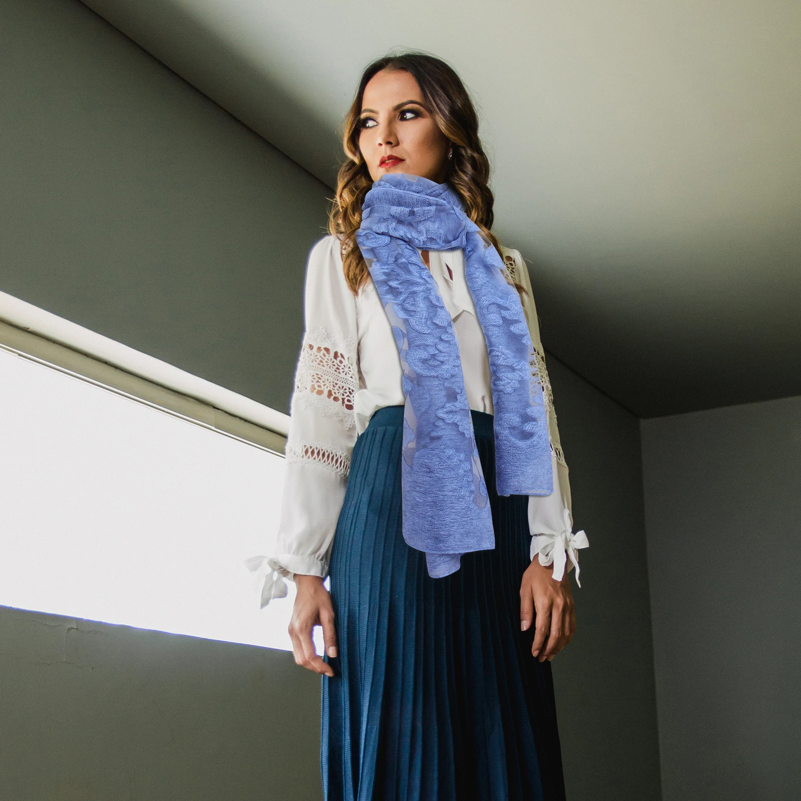 

Lightweight Summer Shawl Scarf Sun Block Shield Beach Wrap Cloak Outdoor Travel Party Costume Accessories Hawaiian Vacation Veil