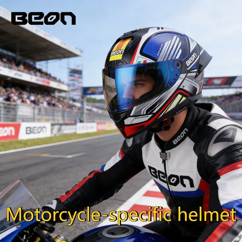 

Full Face Motorcycle Helmet for Men Women Racing Street Bike Helmet All Seasons Universal Cruiser Helmet Summer Sun Protection