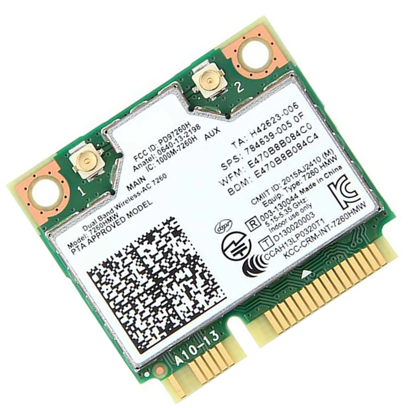 ワイヤレスネットワークカード,7260ac,Bluetooth 4.0,ミニpcie,wifiアダプター,デュアルバンド,ギガビットネットワークカード
