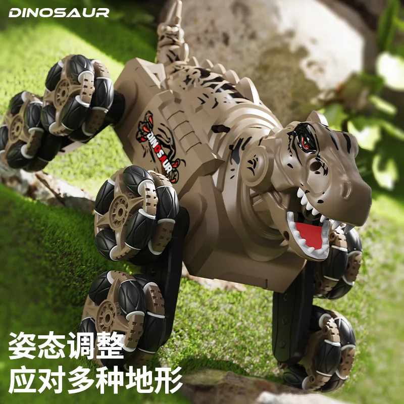 Dinosaur Eight Wheel Remote Control Dinosaur Stunt Car Spray Deformable Swing Arm Four Wheel Drive Off Road All Terrain Toy