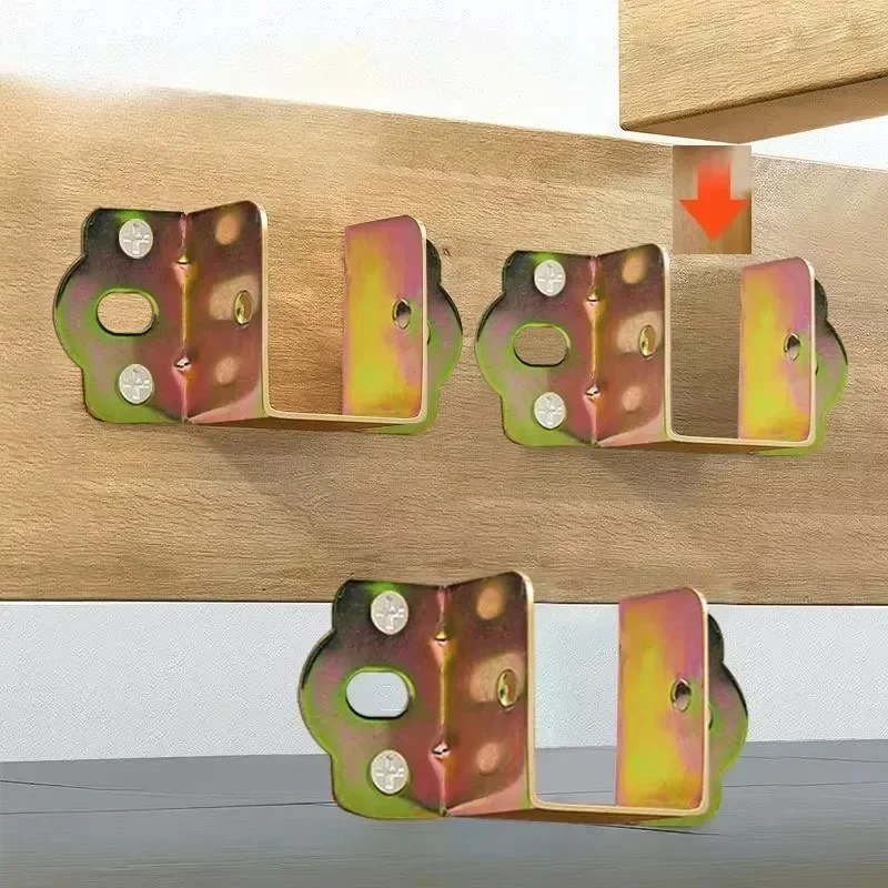 5pcs Cold-rolled Steel Bed Plate Fixing Bracket, Furniture Hardware Connection Fixture, Bed Beam Fixing Connection Bracket