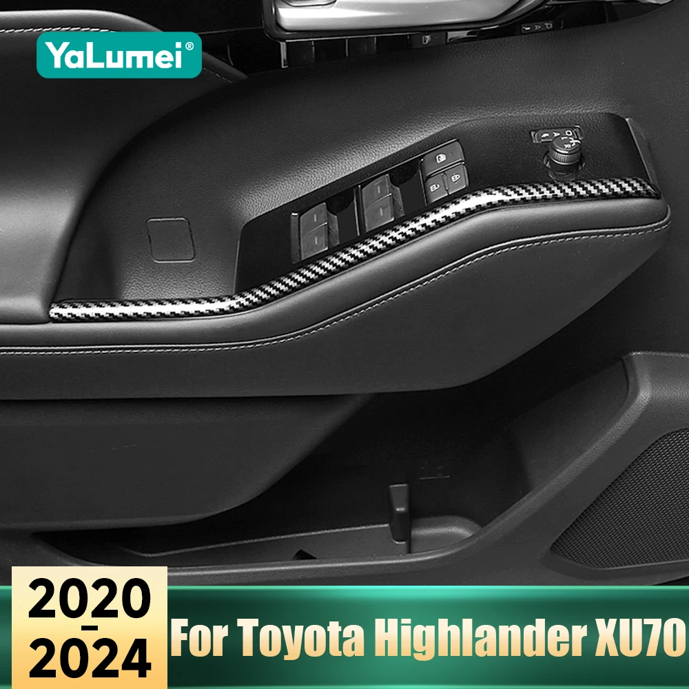 

Для Toyota Highlander XU70 Kluger 2020 2021 2022 2023 2024, гибридная панель переключателя подъема окна автомобиля, боковой подлокотник, декоративные полоски