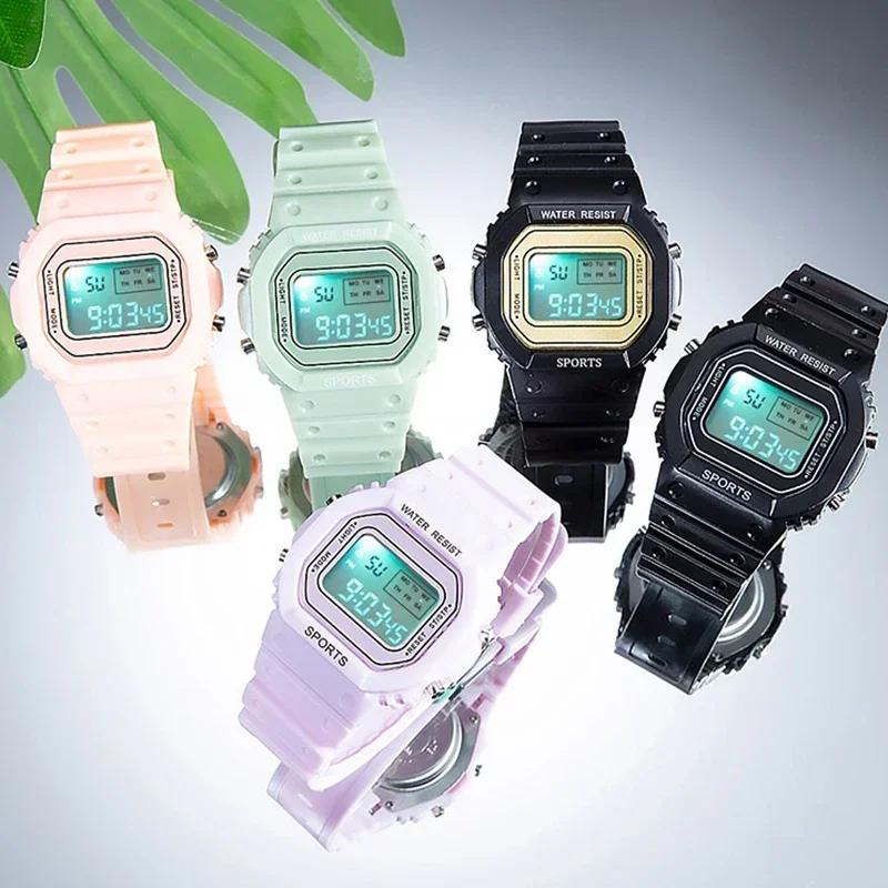 Fashion Transparent Electronic Watch LED Ladies Watch Sports Waterproof Wrist Band Clock Watch Candy Multicolor Student Gift