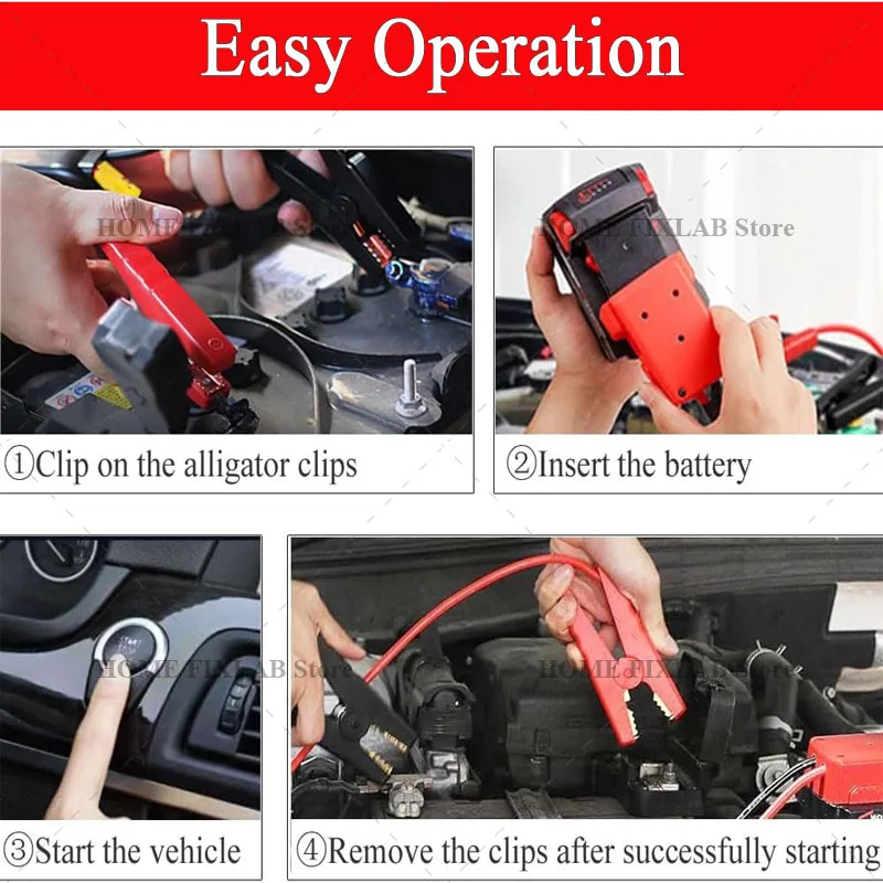 

Lithium Battery Adapter Connector for Milwaukee M18 18V Charger Battery Jumper Cable with Battery Adapter Car Jumper Starter