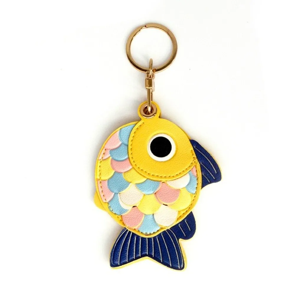 3D Fish-Scale Access Card Cover Goldfish Little Fish Access Card Protective Cover Creative Design Keychain Holder Bag Hanging