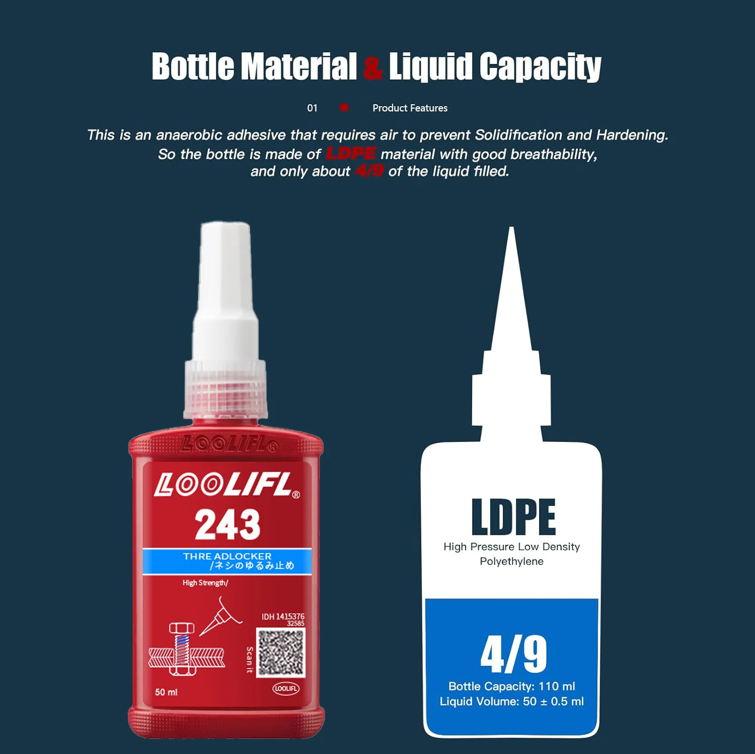 Thread Locking Agent, Anaerobic Adhesive, Used for Nuts, Bolts, Fasteners, Screw Glue, to Prevent Loosening and Corrosion