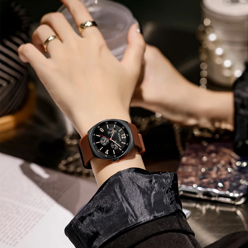 Elegant Women'SWristwatch Silicone Strap WatchWith Large Dial High-End Women'S Watch High-Quality Timepiece Valentine'S Day Gift