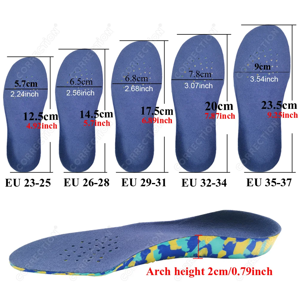 Kids Orthotics Insoles Correction Care Tool for Kid Flat Foot Arch Support Orthopedic Children Insole Soles Sport Shoes Pads