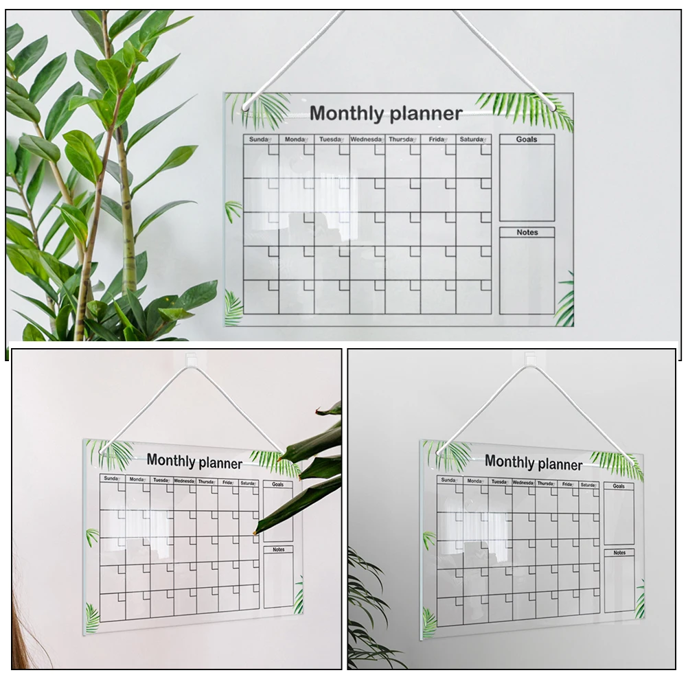 

1 set 1 Set Acrylic Dry Erase Board Clear Memo Writable Message Home Office Party Wall Decor School Supplies Transparent Planner