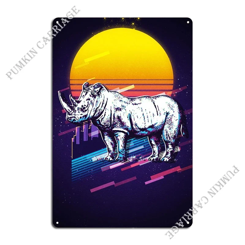 Sumatran Rhinoceros Metal Plaque Poster Personalized Club Mural Custom Cinema Tin Sign Poster