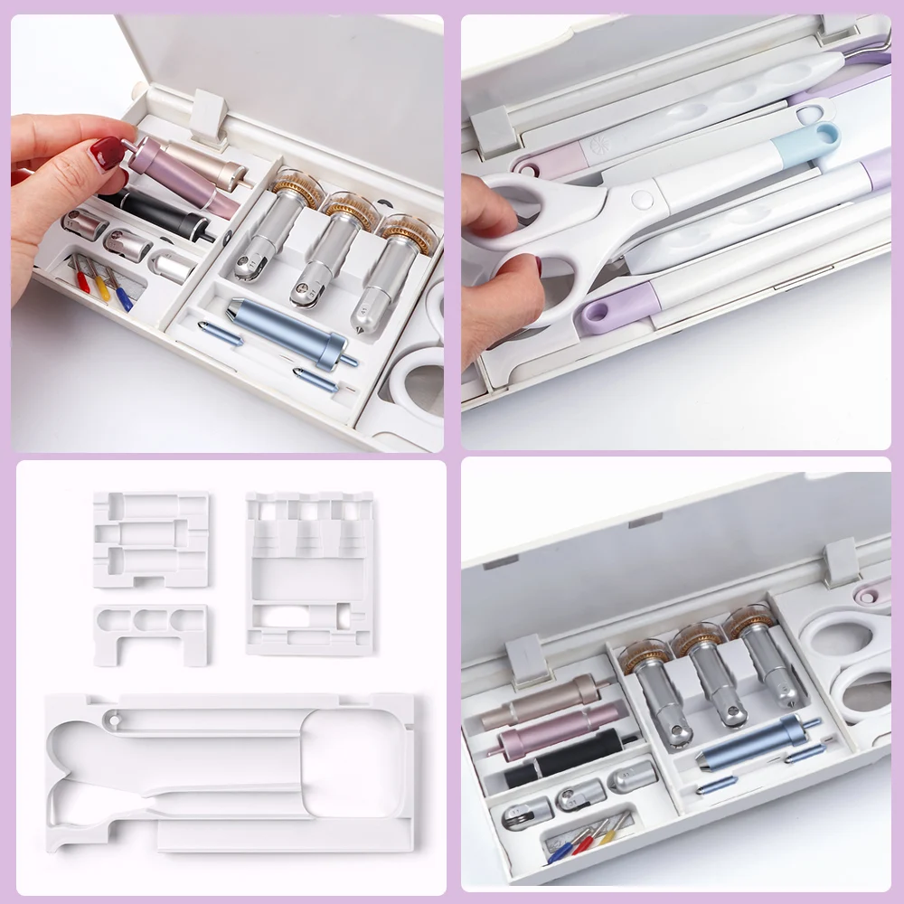 

Набор из 4 органайзеров для инструментов, совместимых с Cricut Maker 3 и Maker, для хранения инструментов для удаления остатков, лезвий, наконечников и аксессуаров