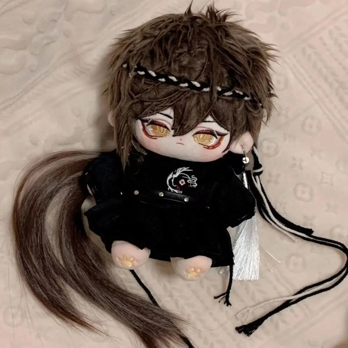 Anime Genshin Impact Zhongli Cosplay Pluche 20 cm Katoenen Poppen Cartoon Kostuum Maumet Marionet Naakte Baby Bony Speelgoed Kerstcadeau