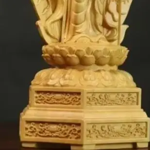 

Высокая 20-сантиметровая скульптура Гуаньинь из самшита с резьбой «Тысяча рук» для домашнего декора