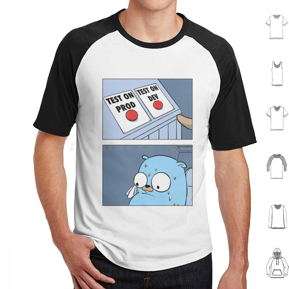 Golang Gopher Two Buttons T Shirt Big Size 100% Cotton Two Meme Two Golang Two Golang Golang Gopher Gopher Go Mouse Go Go