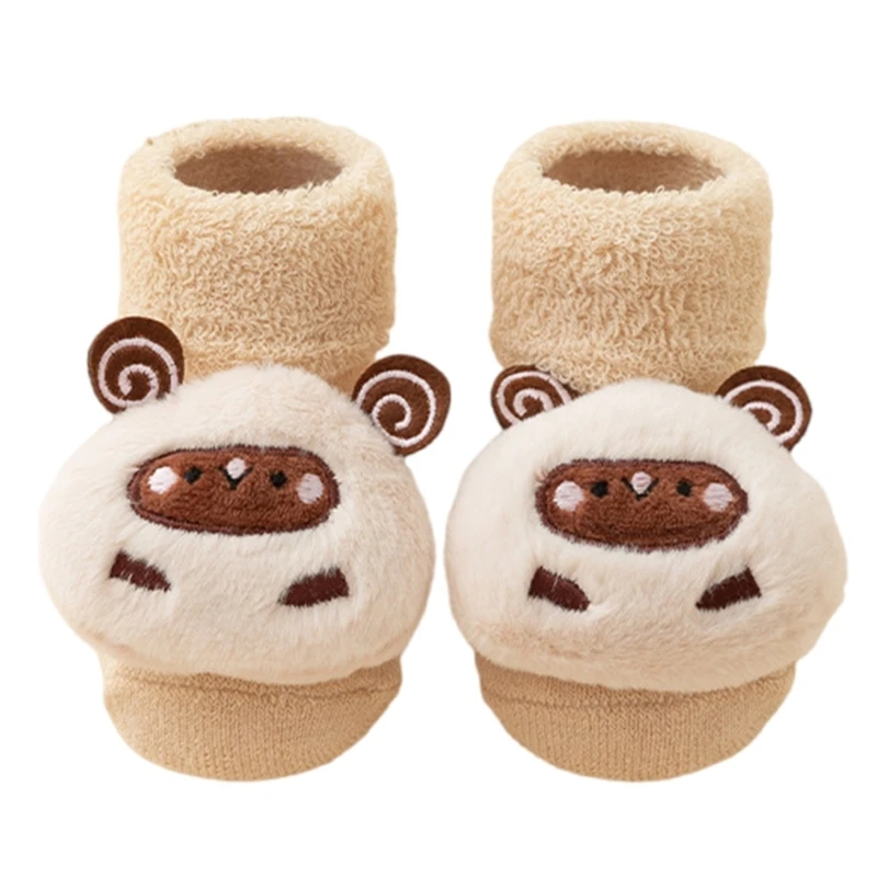 Cartoon Terry Floor Socks Soft Rubber Grip Baby Indoor Learn to Walk Warm Socks