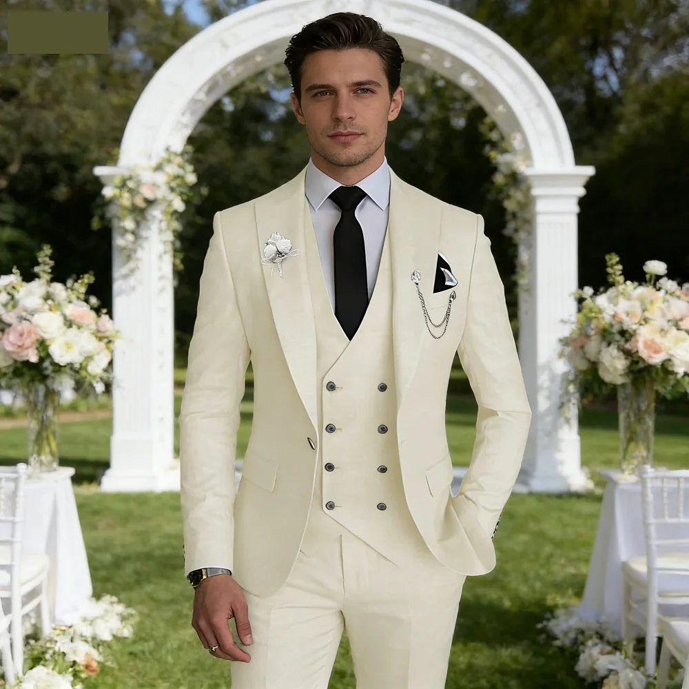 

Стильный синий мужской костюм-тройка: пиджак, брюки, жилет, с заостренными лацканами, приталенный крой, высокое качество, для официальных мероприятий