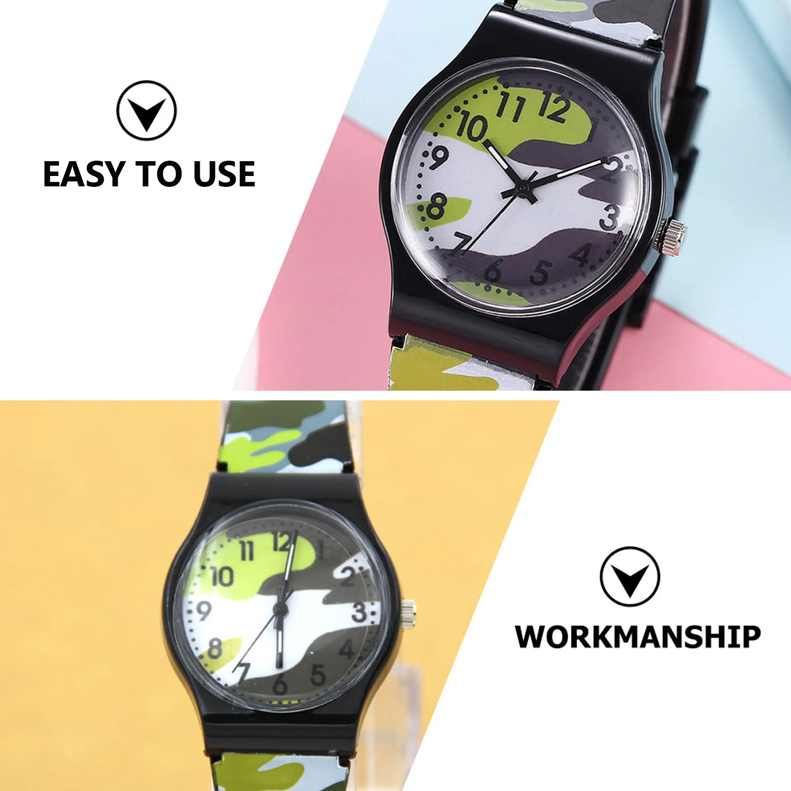 1Pcs Children Quartz Watch Durable Kids Camouflage Design Waterproof Adjustable Cool Fashion Timepiece Children Camouflage Watch