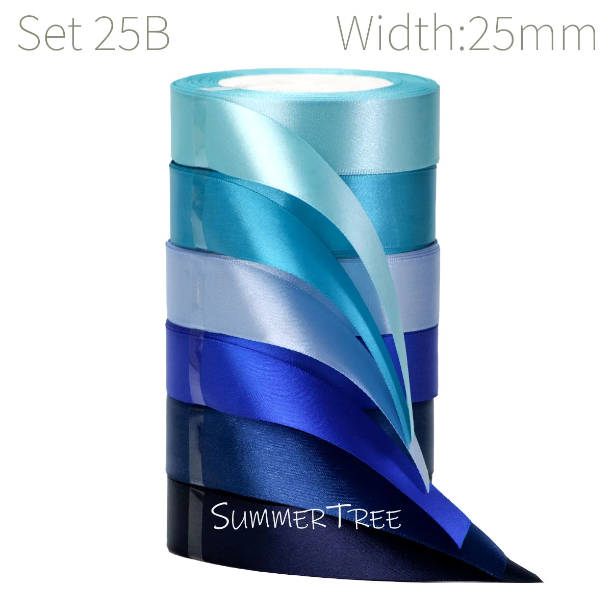 6 Rollen 150 Yards Sortierte Einfarbige Satin-Seidenbänder für DIY-Basteleien, Geburtstage, Hochzeiten, Blumensträuße, Geschenkverpackungen – Detail 2