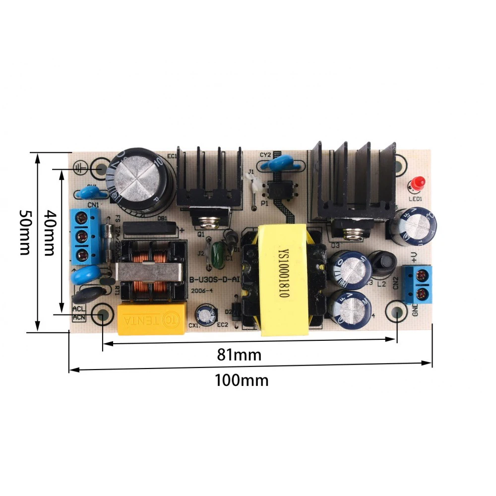 

5V 3A Switching Power Supply Module AC-DC Converter AC85-265V to DC5V 3A 25W Industrial-grade Isolated Power Supply Bare Board