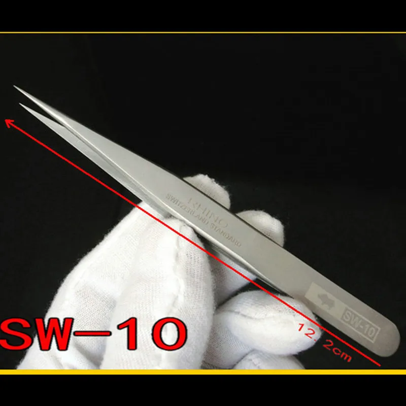 Anti-Magnetic Anti-Acid RHINO SW 10 - SW 15 Tweezers Set Switzerland Standard Tip Precision Forceps Phone Repair Tools