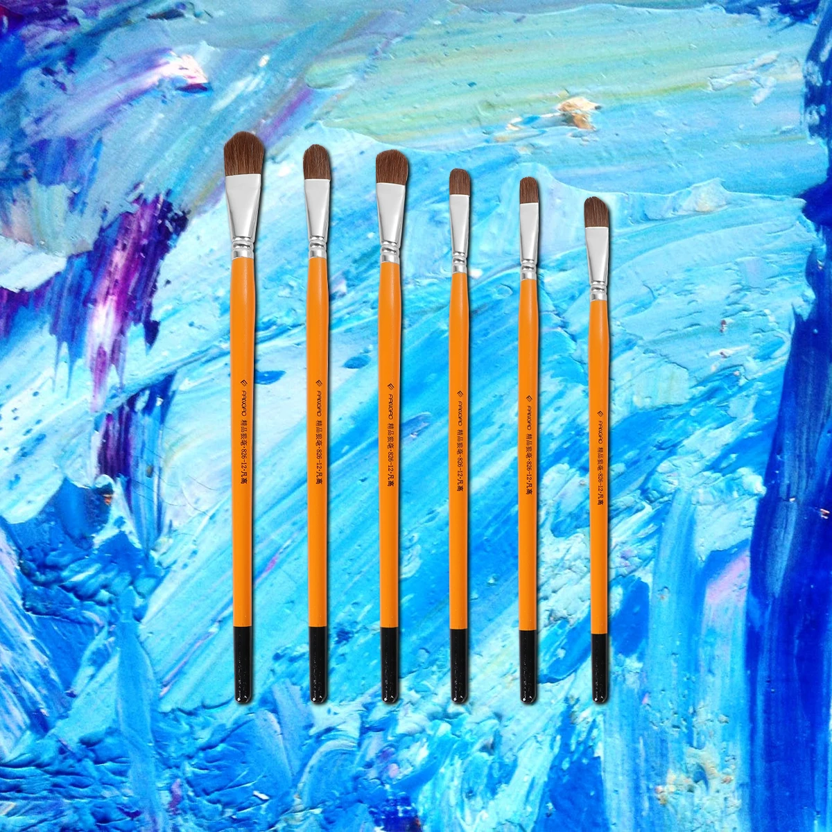 

6pcs Set Watercolor Brushes Different Sizes For Fine Details Large Areas Kids Family Art Gift School Church Fair Parade Face