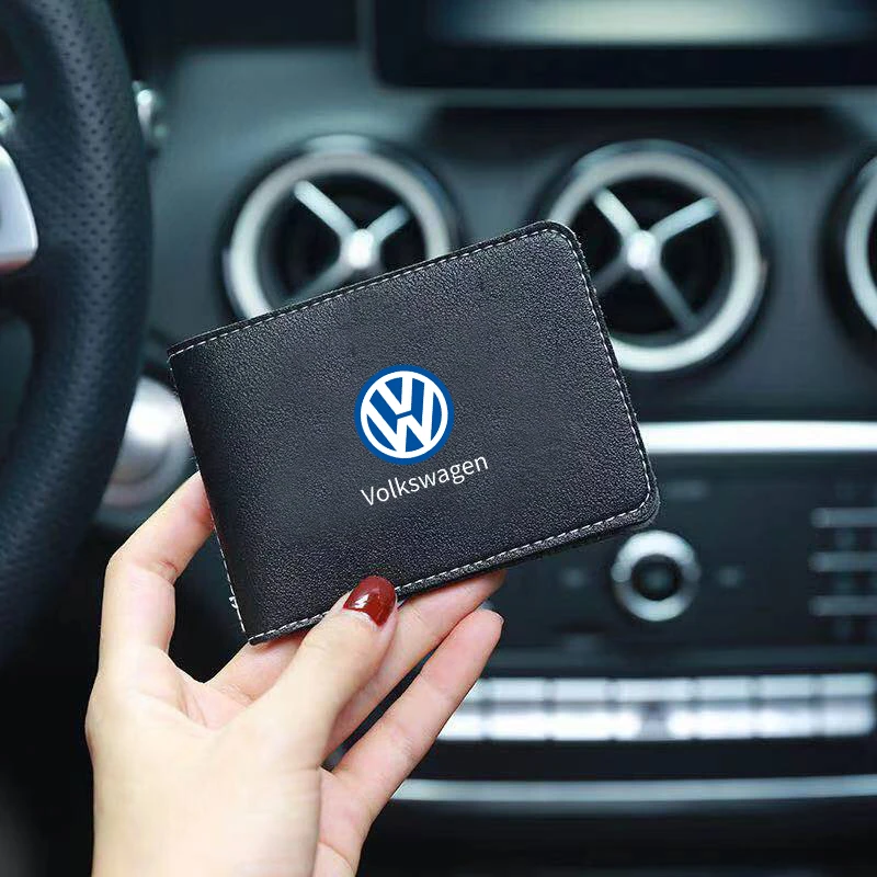 Car Driver License Holder ID Certificate Folder Wallet For Volkswagen VW Golf MK4 5 6 7 A4 5 6 Voyage ID6 ID7 Tiguan Accessories