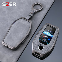 Alloy Leather Car Key Case Cover Keychain For Bmw 5 6 7 Series 530le Gt X3 X4 730li 740 G12 G30 G31 G32 I8 I12 I15 Accessories