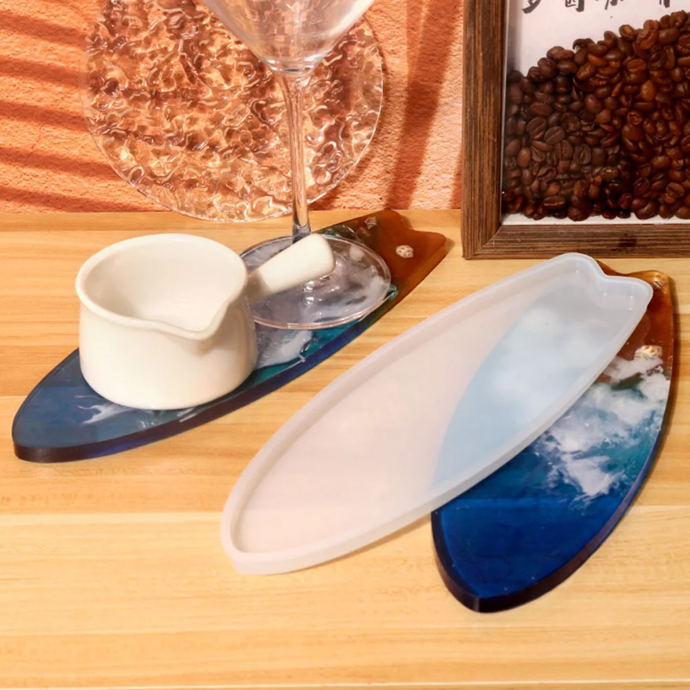 

Silicone Surfboard Coaster Mold Resin Epoxy Diy Craft Cup Mat Making Mold Durable Tear Resistant Easy Demold Washable